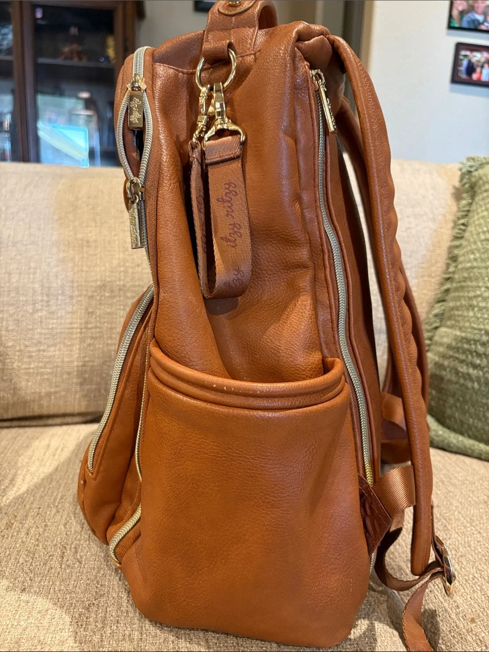Itzy Ritzy boss baby diaper bag, cognac